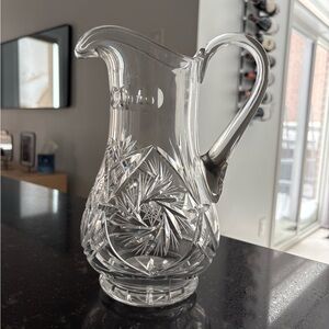 Elegant Vintage Clear Crystal Pitcher